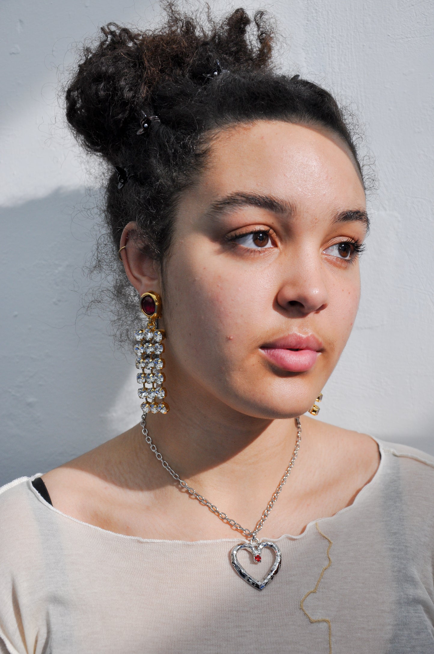 Flash Earrings in Gold with Crystal