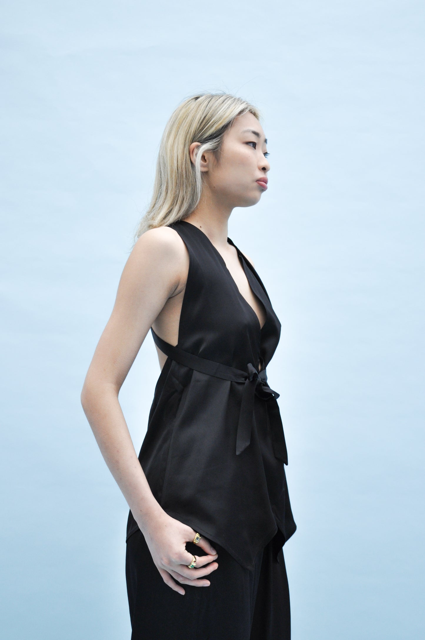 Cravat Top in Black