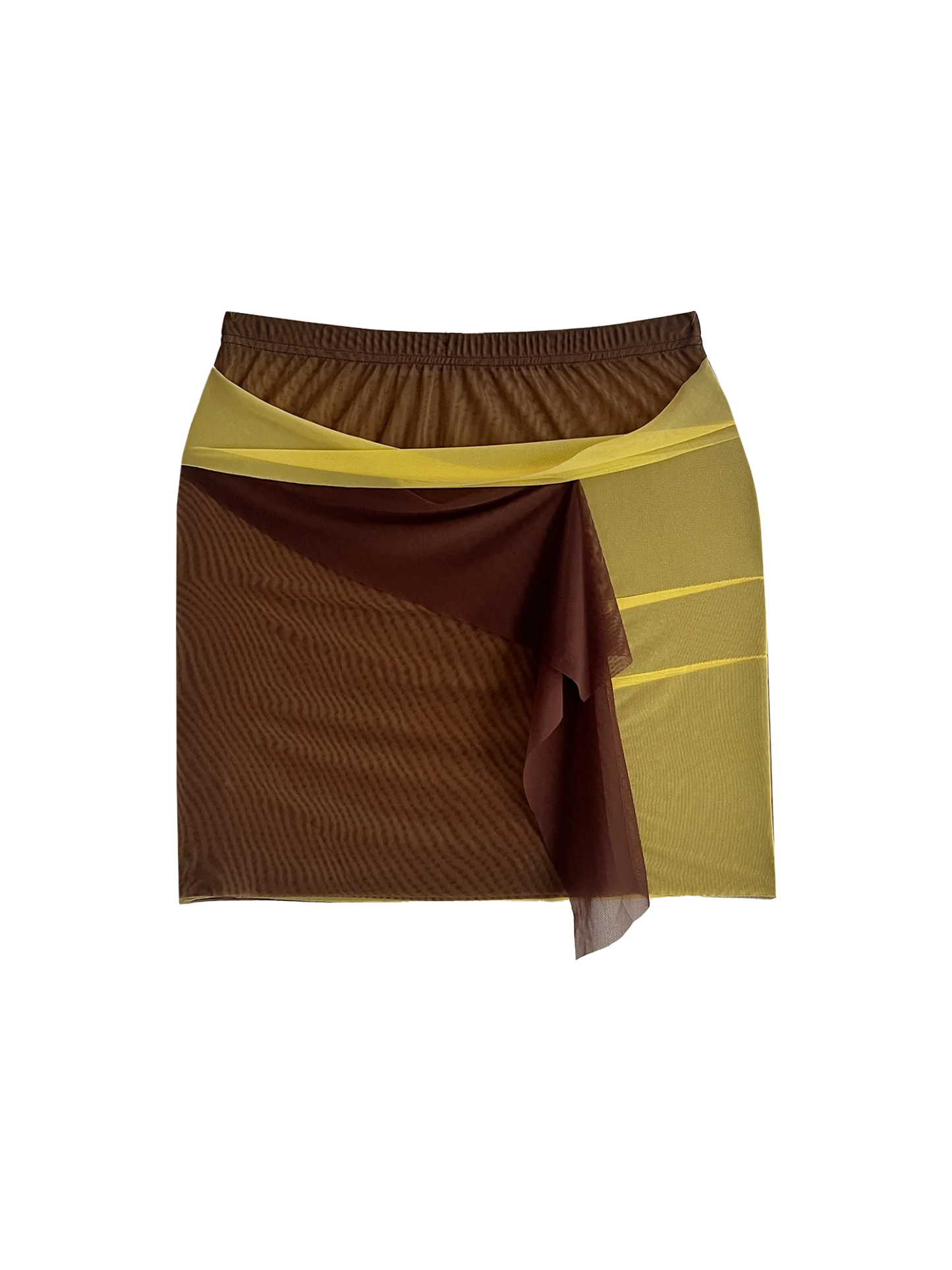 Double Layer Mesh Mini in Brown over Yellow