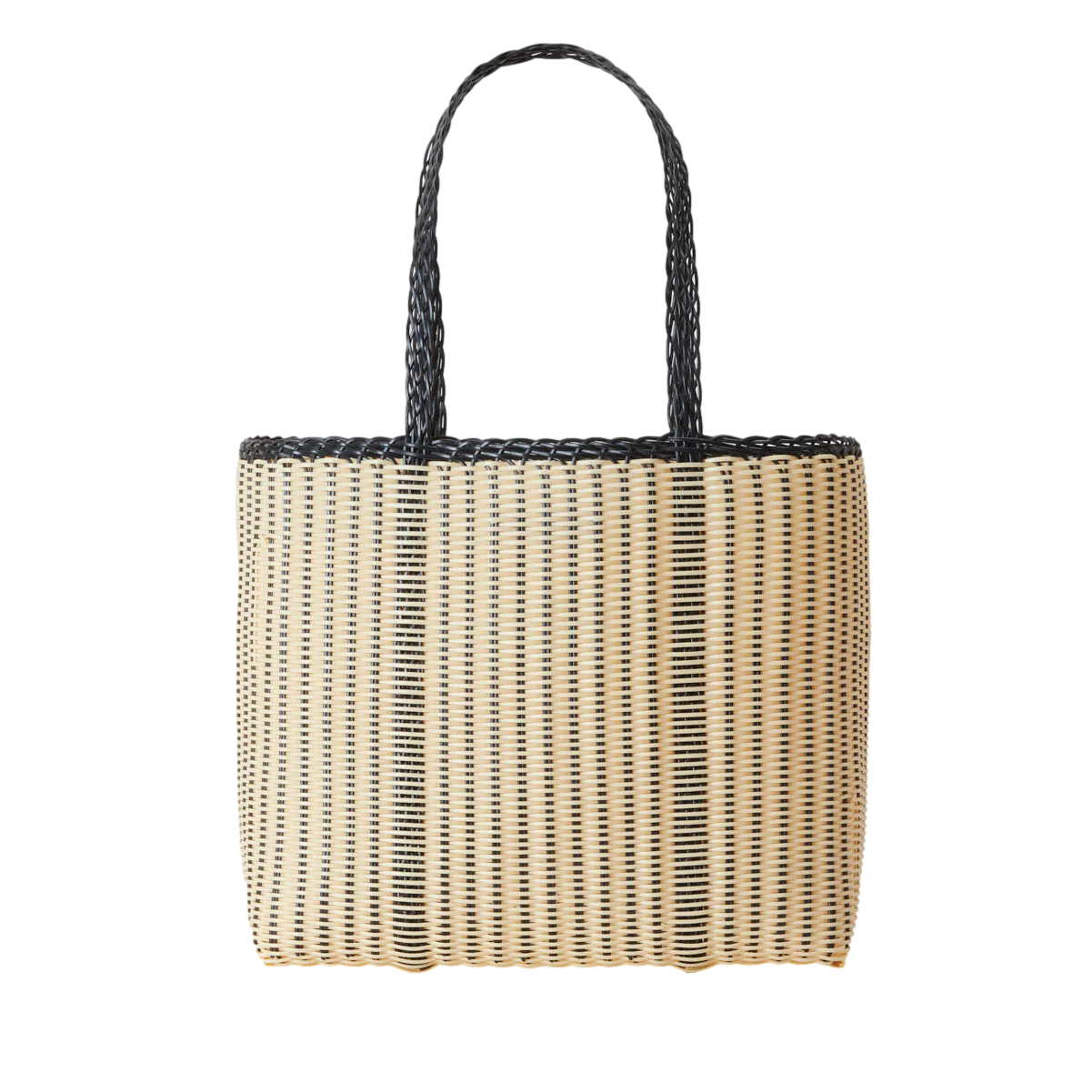 Edge Tote Medium in Black & Cream