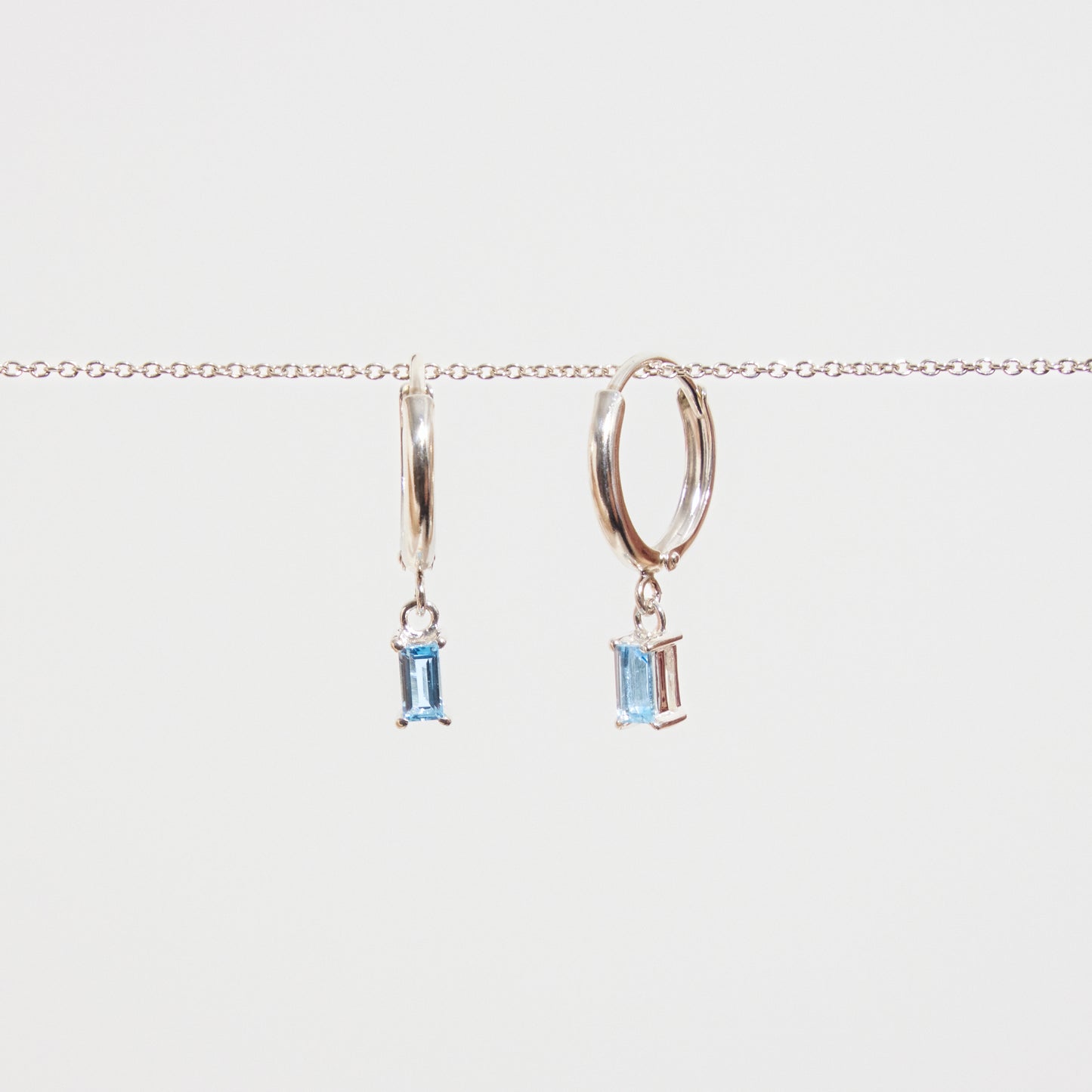 Scar Huggies in Silver & Topaz