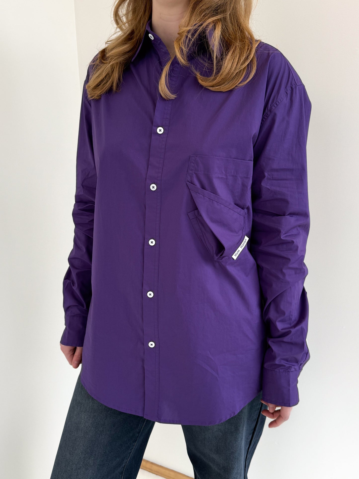 Twisted Pocket Shirt in Grape