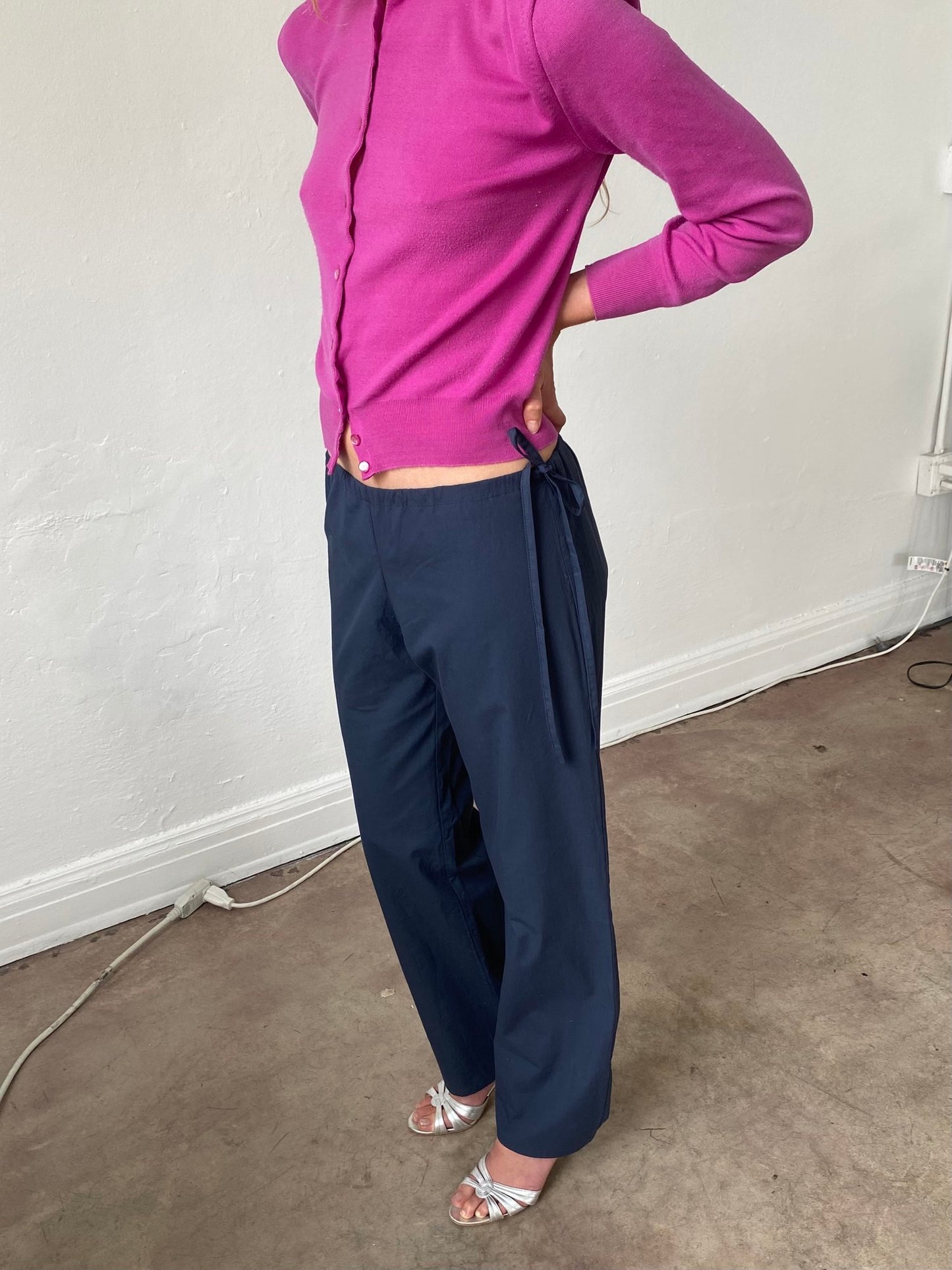 Tie Pants in Navy