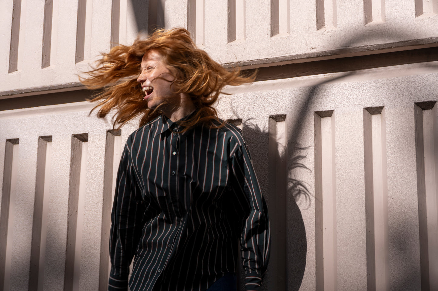 Maryse Shirt in Forest Stripe