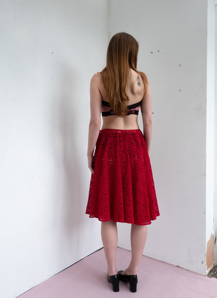 Odette Skirt in Scarlet Lace
