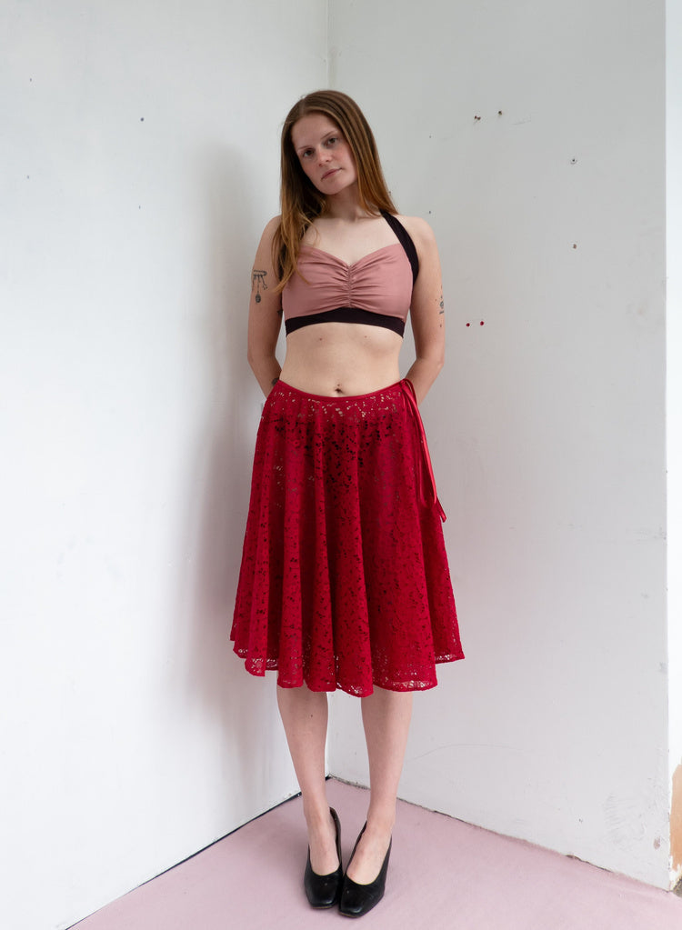 Odette Skirt in Scarlet Lace