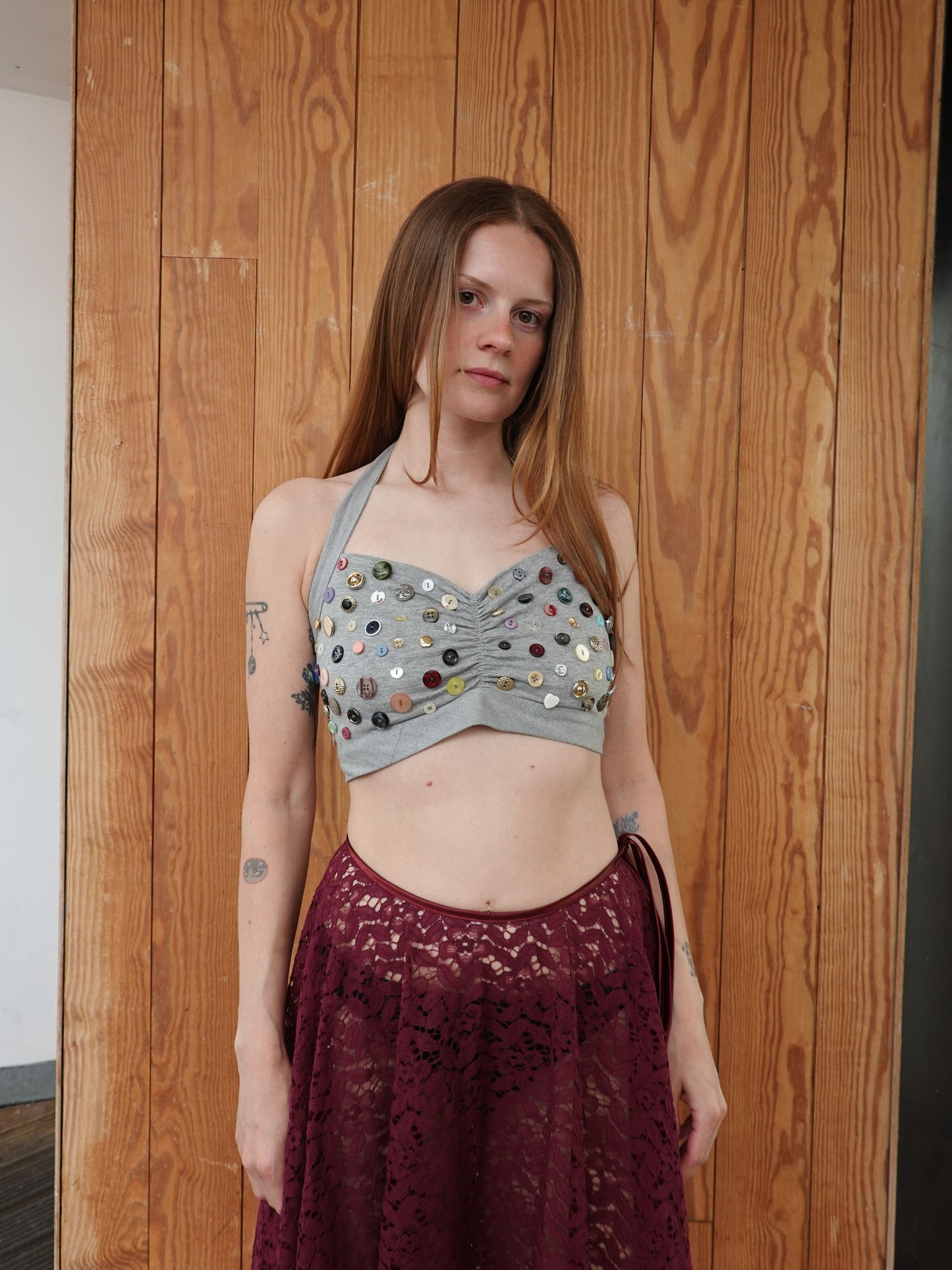 Odette Skirt in Burgundy Lace