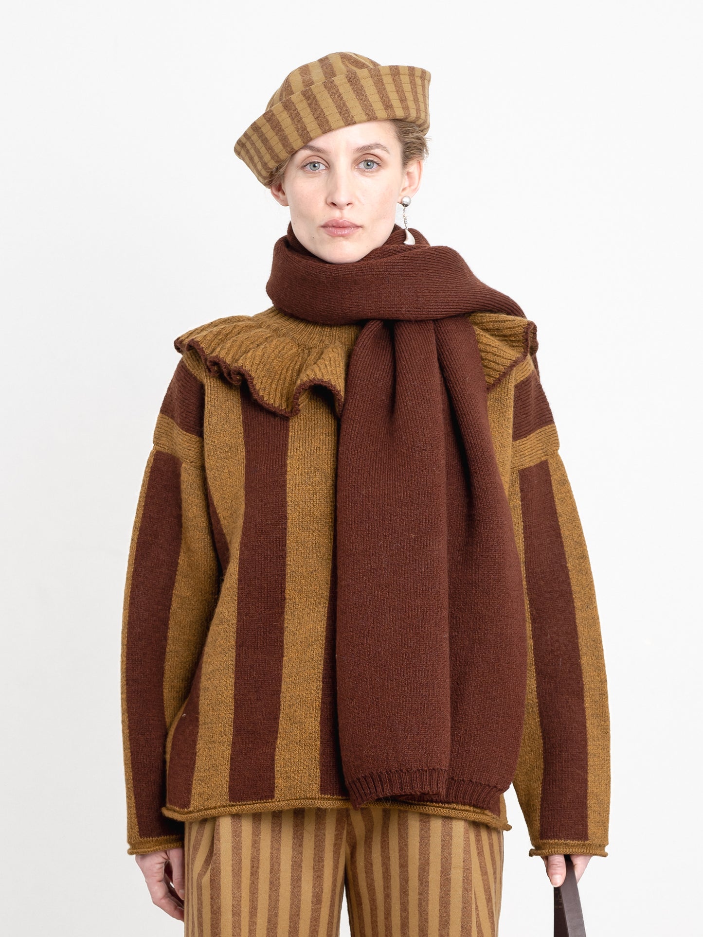British Merino Wool Scarf in Bordeaux