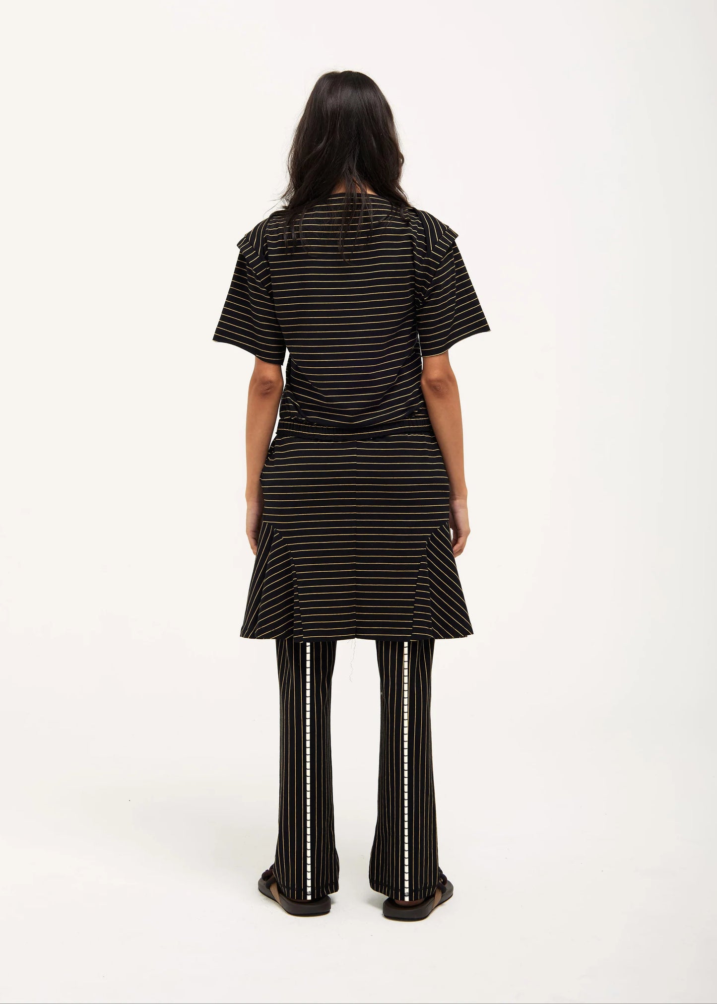Stripe Flare in Black & Gold