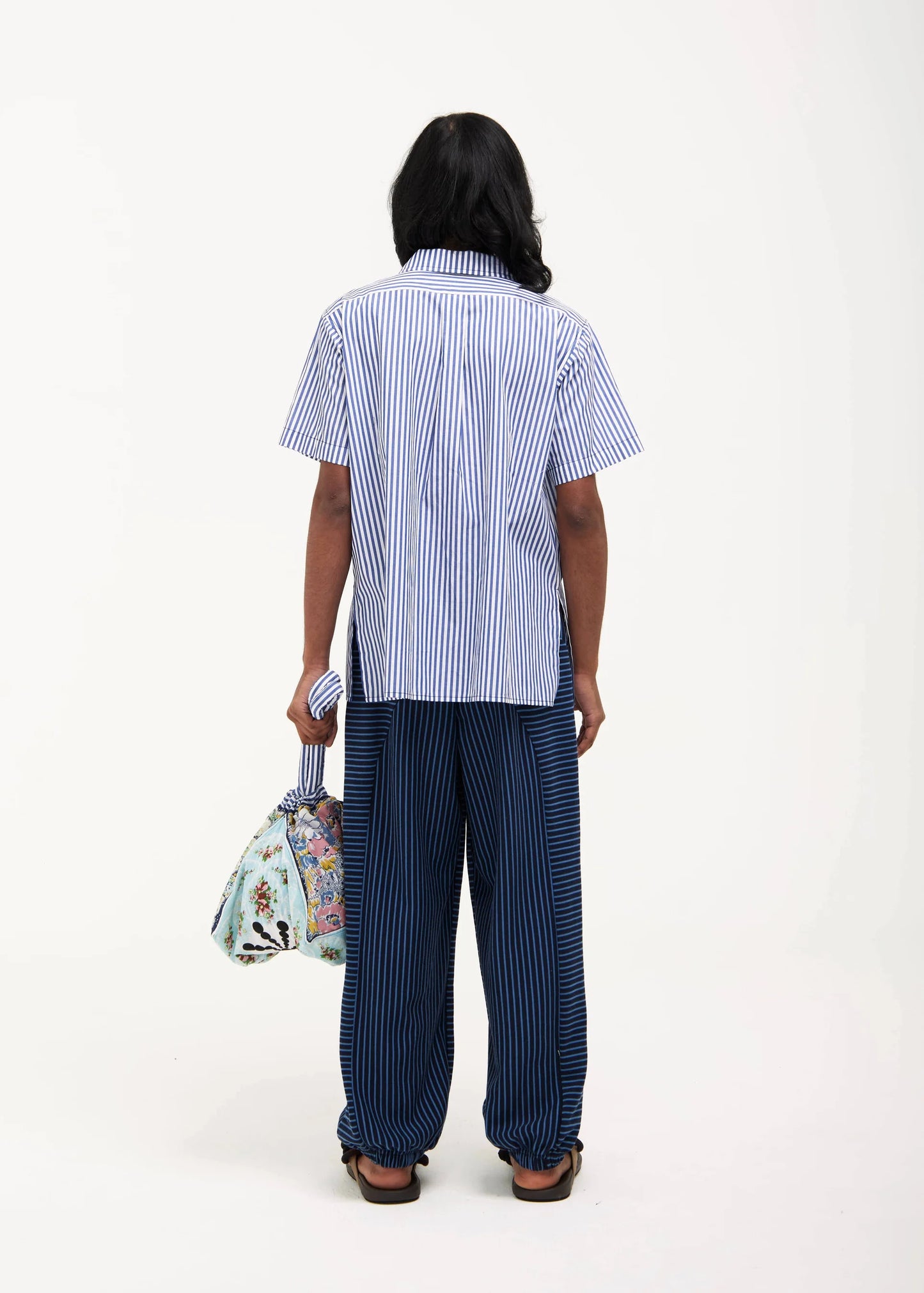 Handkerchief Shirt in Dark Blue with Spiral Motif