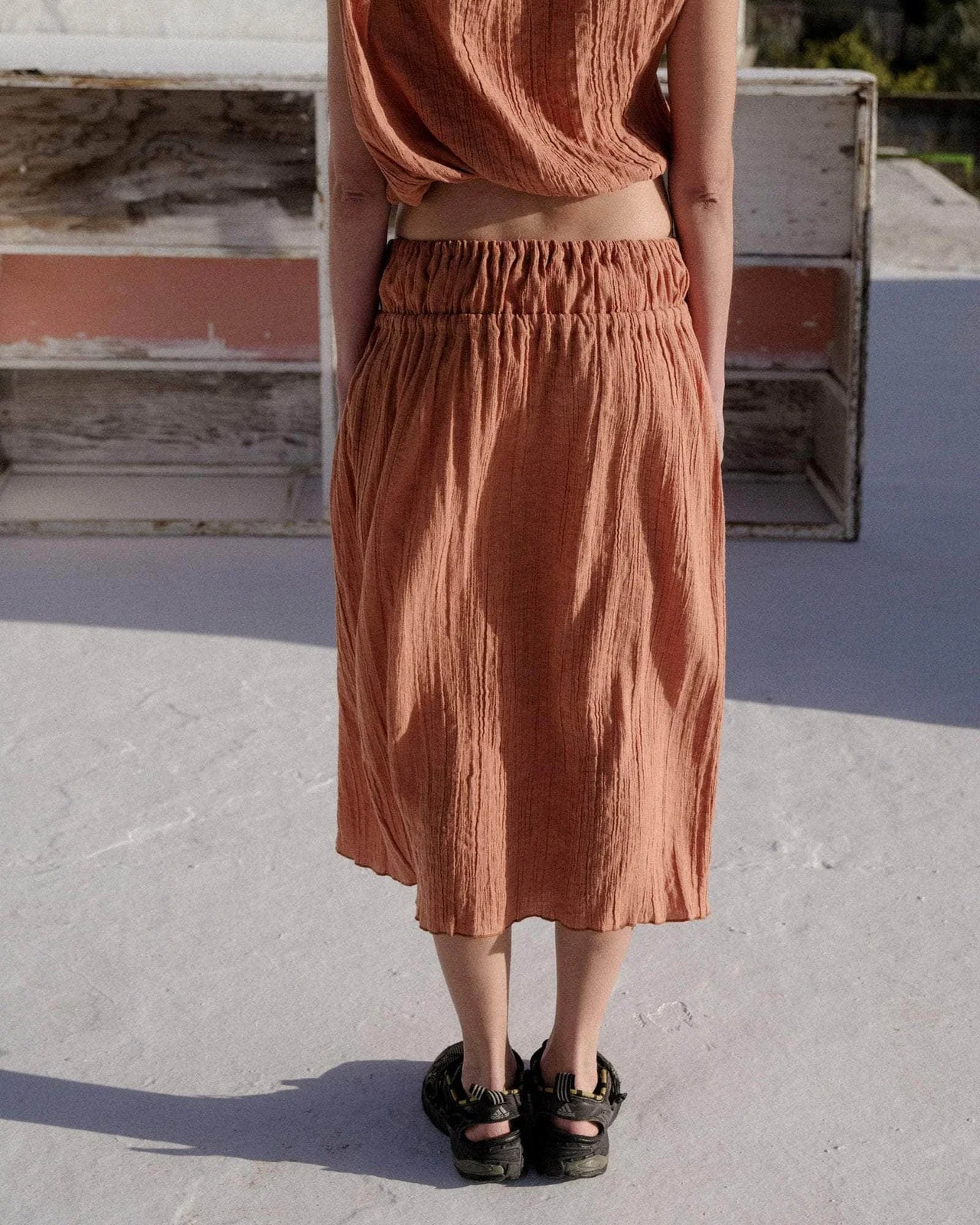 Diph Skirt in Brick