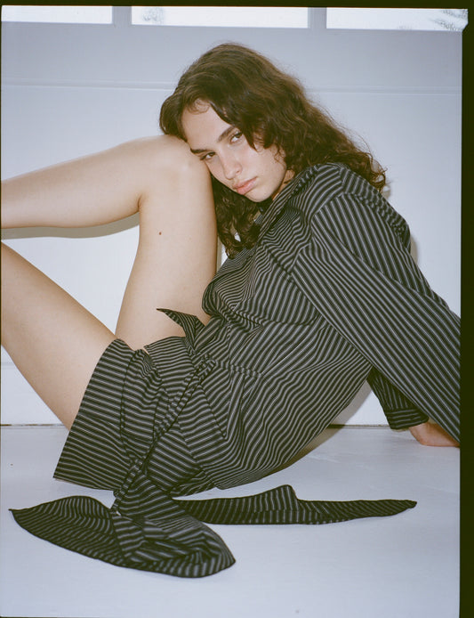 Left Shirt in Mono Stripe