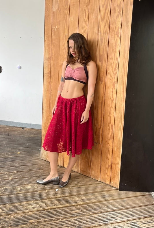 Odette Skirt in Scarlet Lace