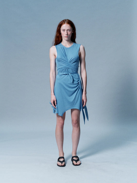 Tie-Up Dress in Blue