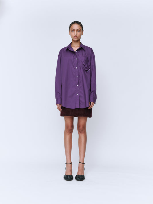 Twisted Pocket Shirt in Grape