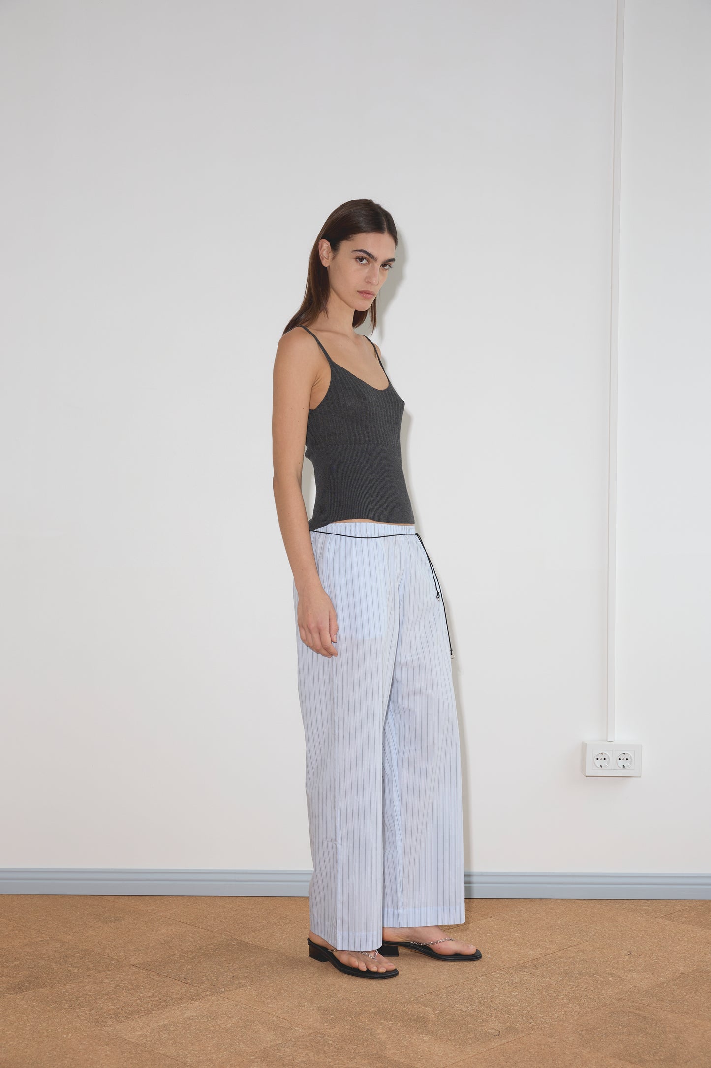 Ease Trouser in Mineral Stripe