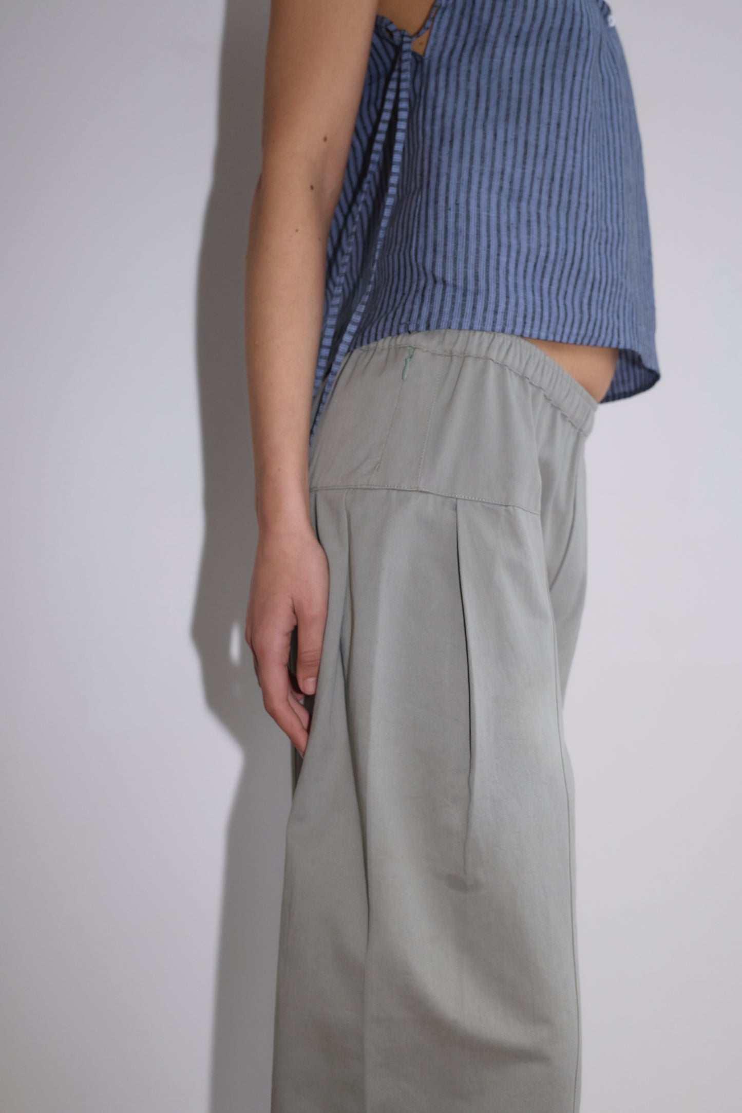 Pleat Pant in Sage Grey