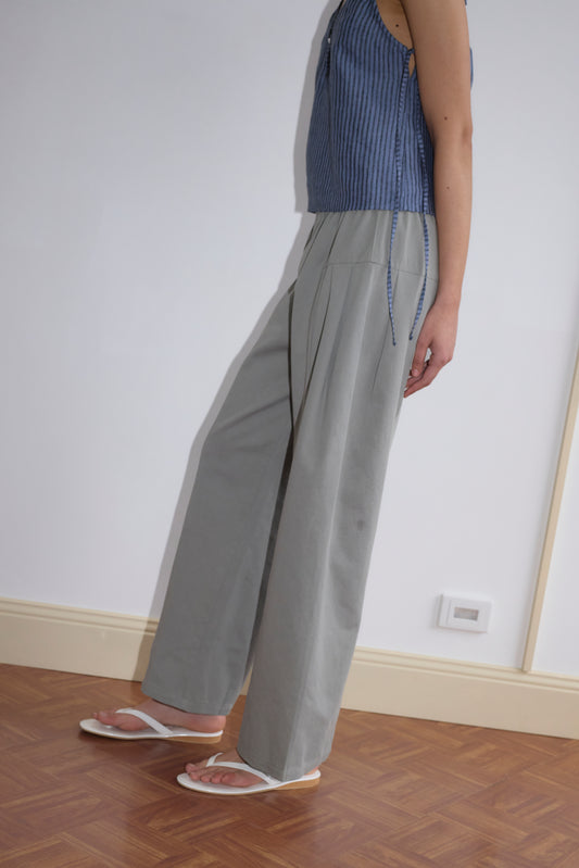 Pleat Pant in Sage Grey
