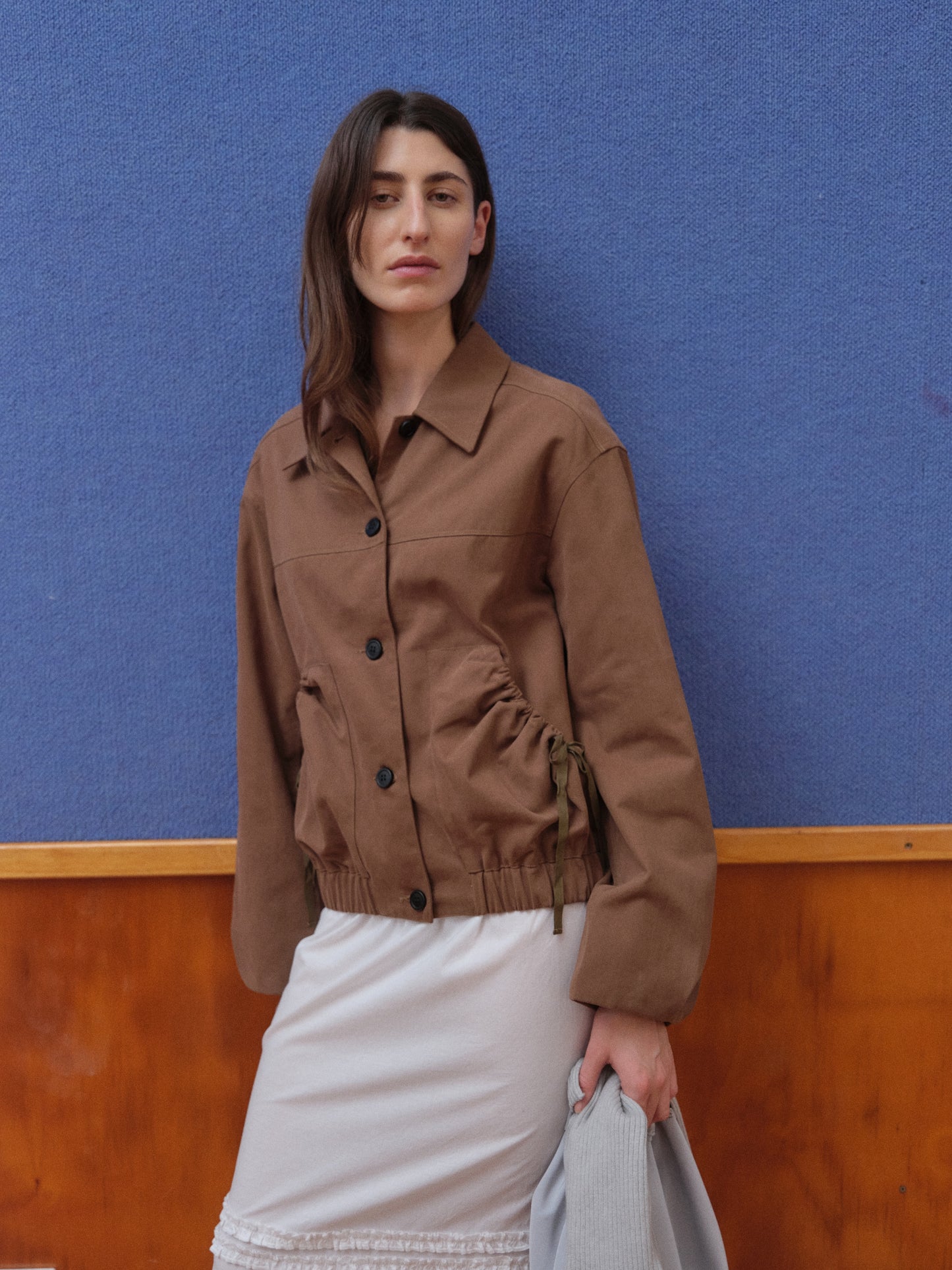 Button Up Jacket in Brown
