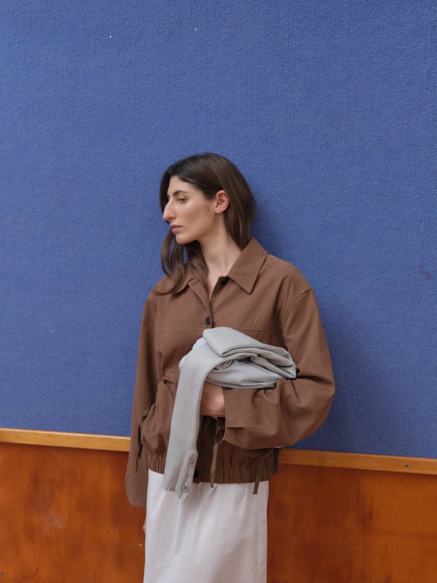 Button Up Jacket in Brown