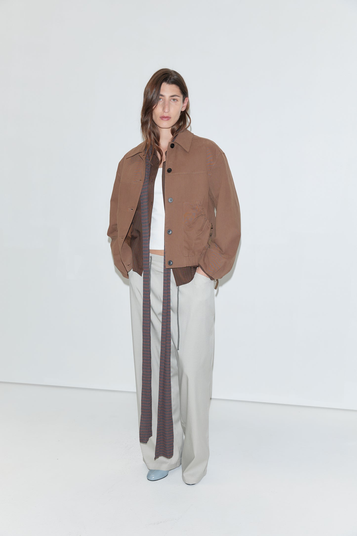 Button Up Jacket in Brown