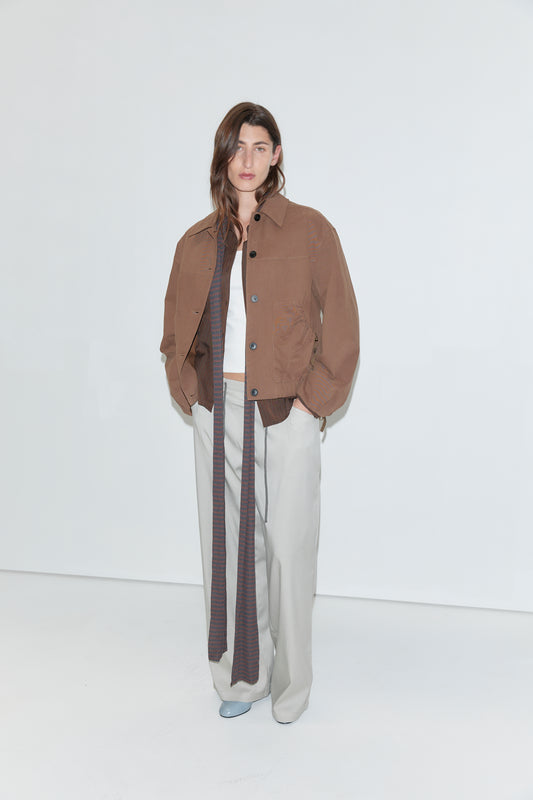 Button Up Jacket in Brown