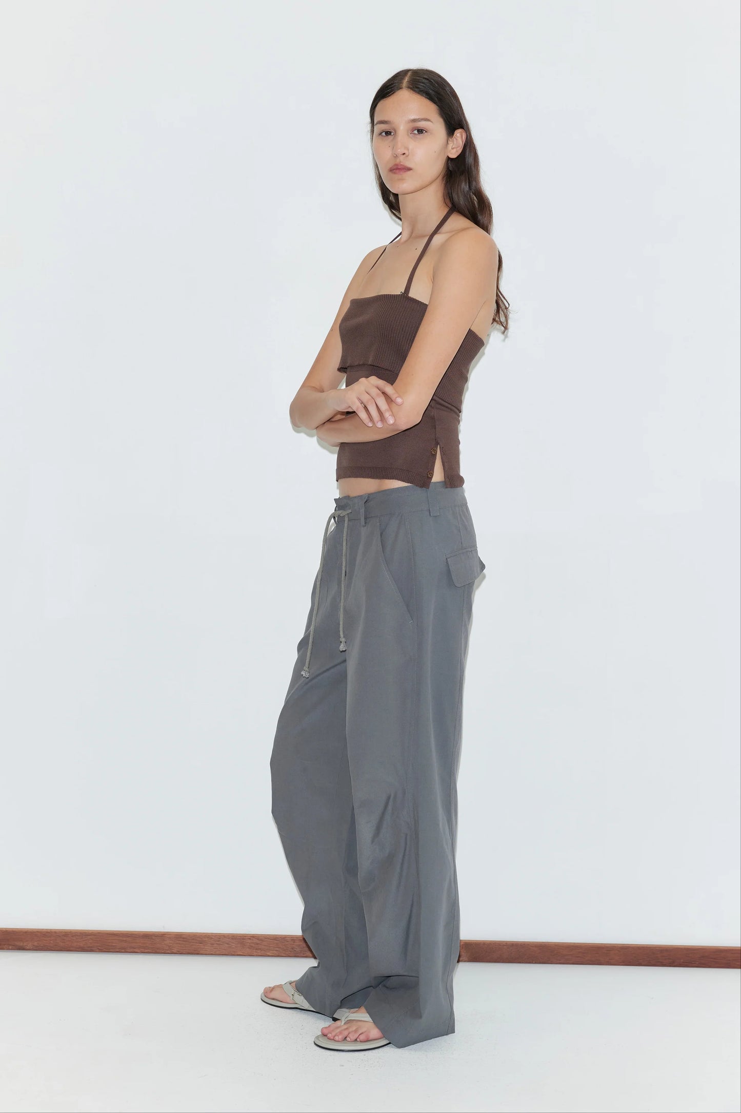 Panel Leg Pant in Charcoal