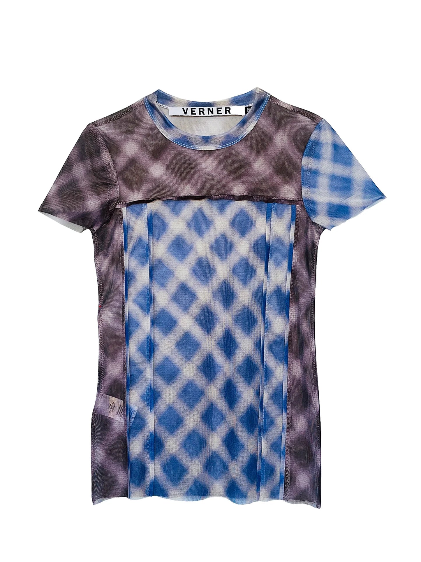 Criss-Cross Tee in Brown and Blue