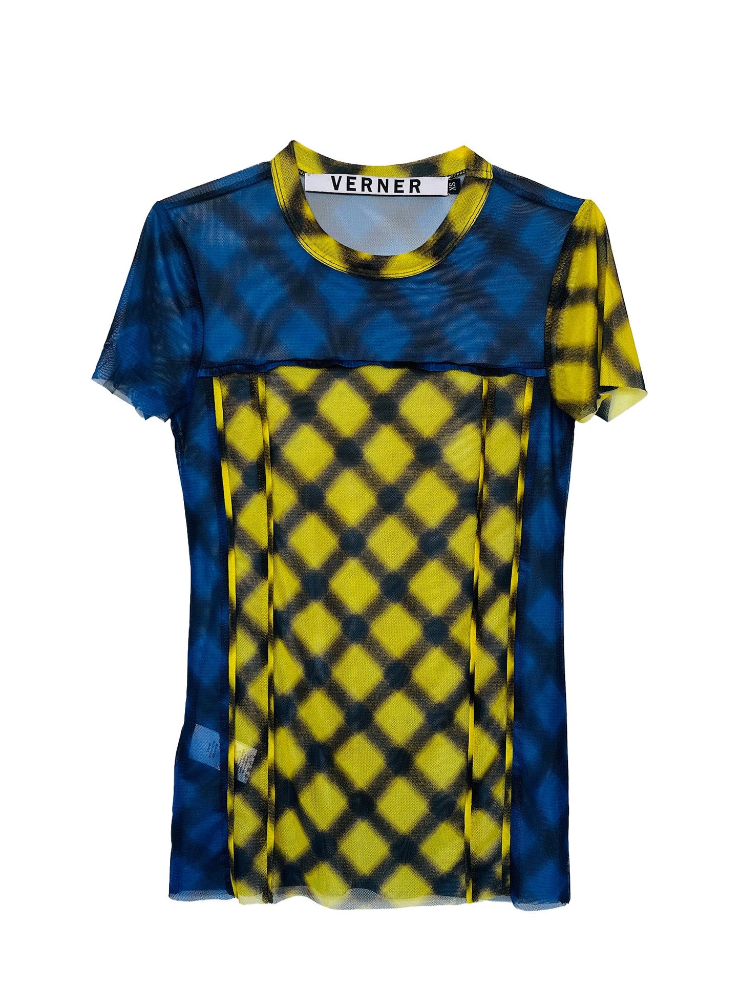 Criss-Cross Tee in Blue and Yellow