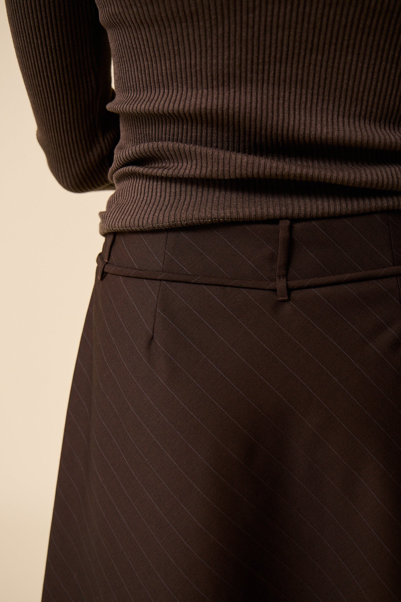 Ramona Skirt in Chocolate Pinstripe