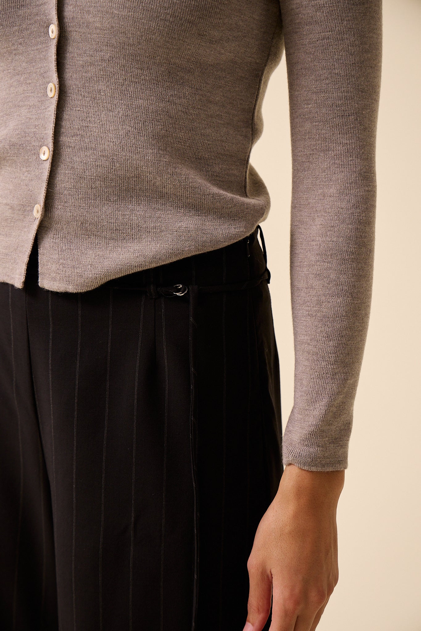 Ramona Trouser in Black Pinstripe