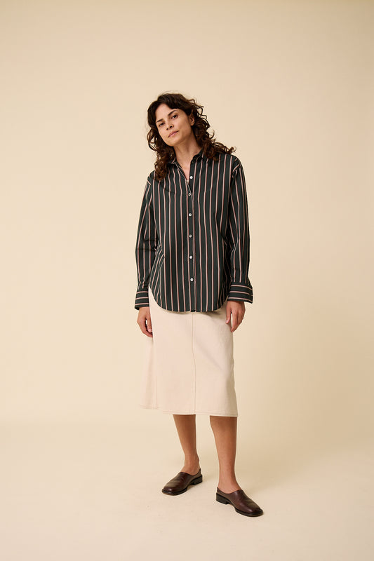 Maryse Shirt in Forest Stripe
