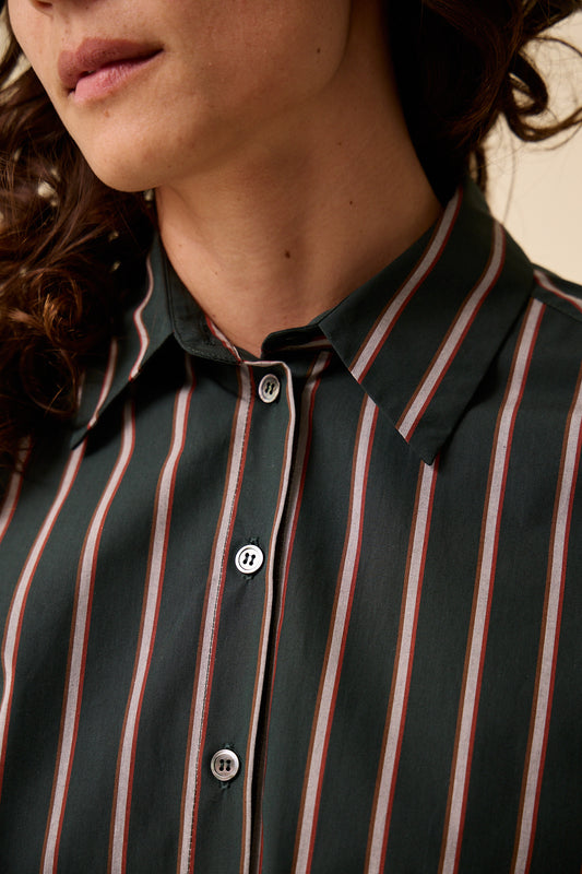 Maryse Shirt in Forest Stripe