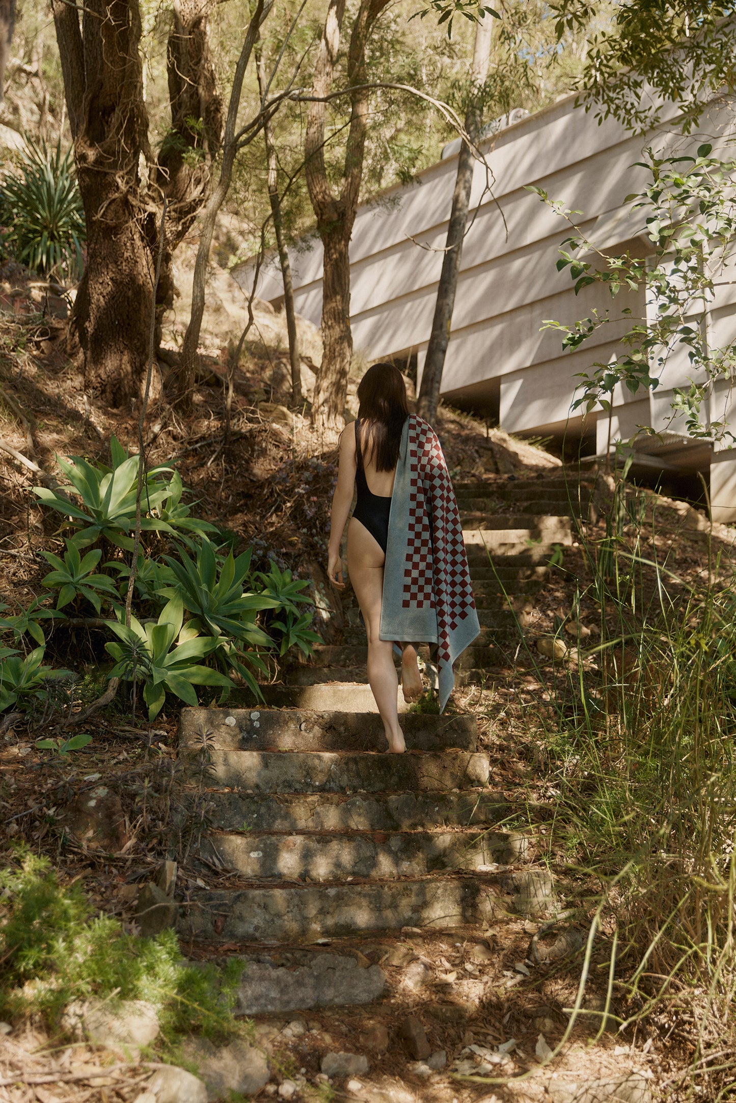 Roman Pool Towel in Cement & Rhus