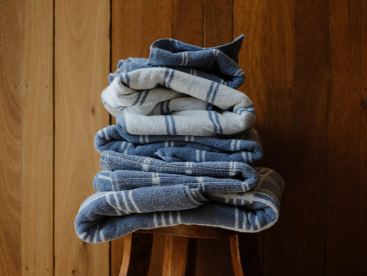 Sorn Bath Towel in Celeste & Chalk