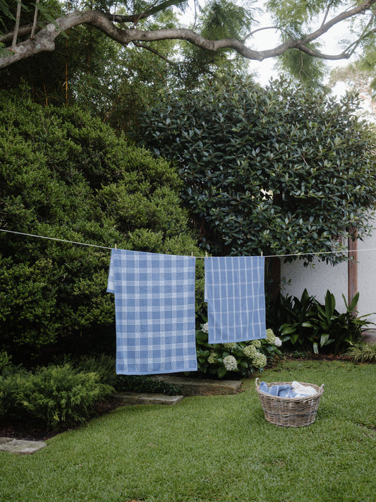 Frisa Pool Towel in Celeste & Chalk