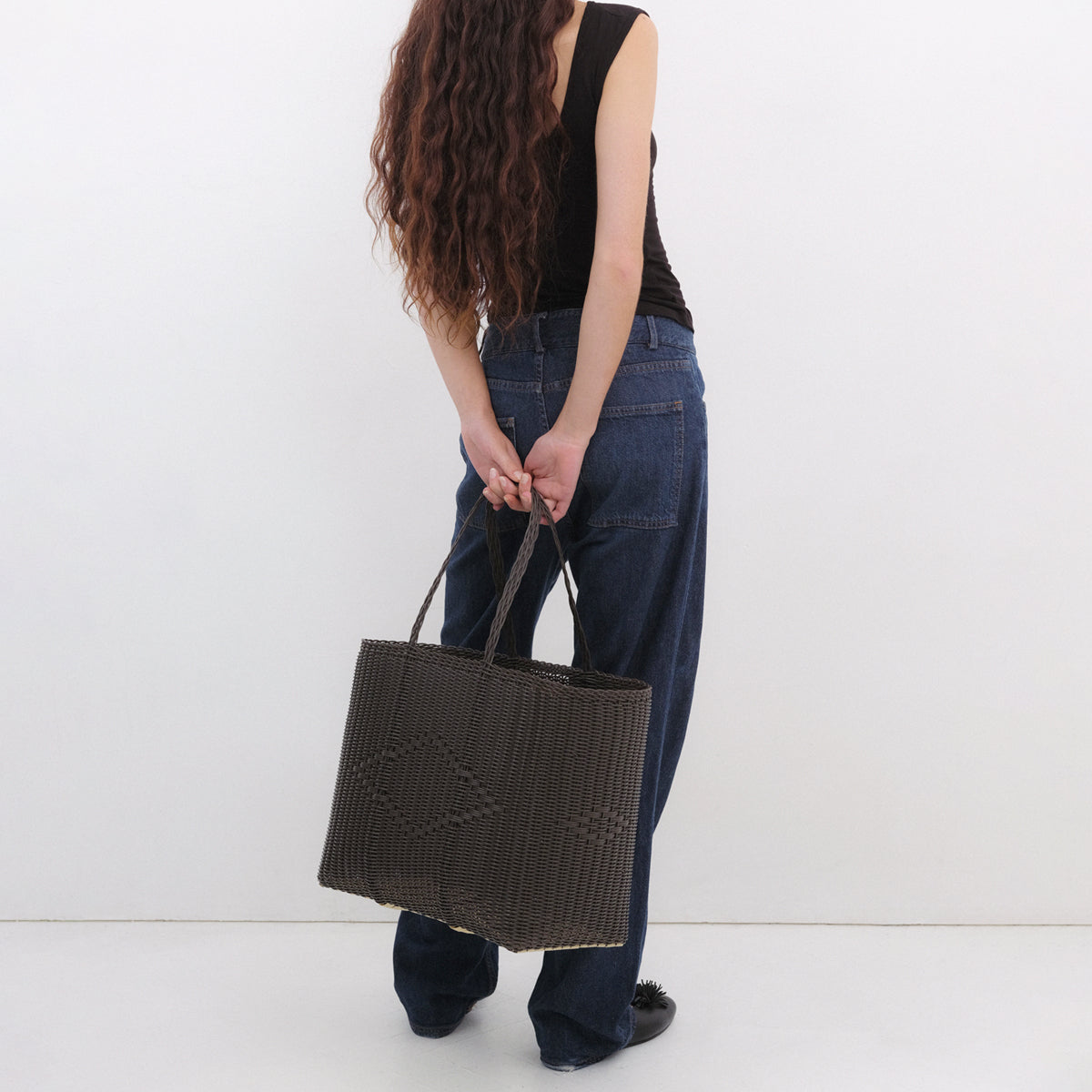 Preorder Basket Tote Large in Midnight Brown