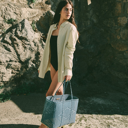 Basket Tote Large in Paloblue
