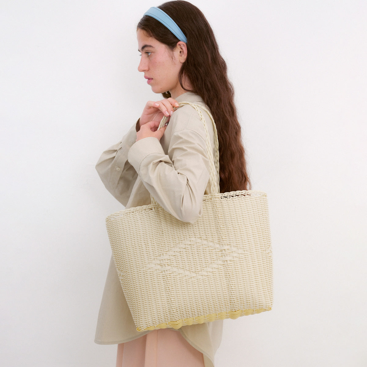 Basket Tote Large in Vanilla