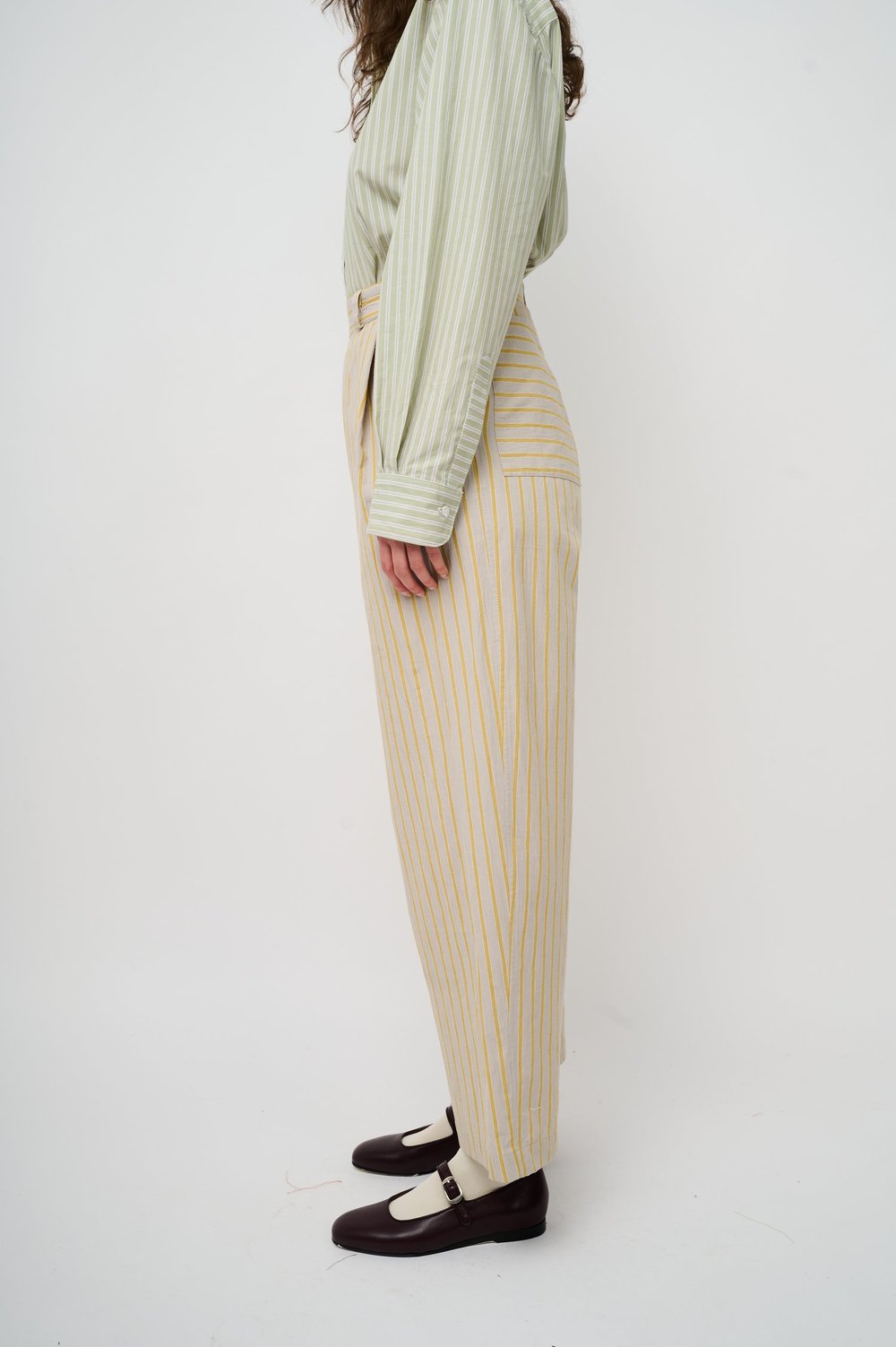 Georgia Trouser in Sun / Grey Stripe