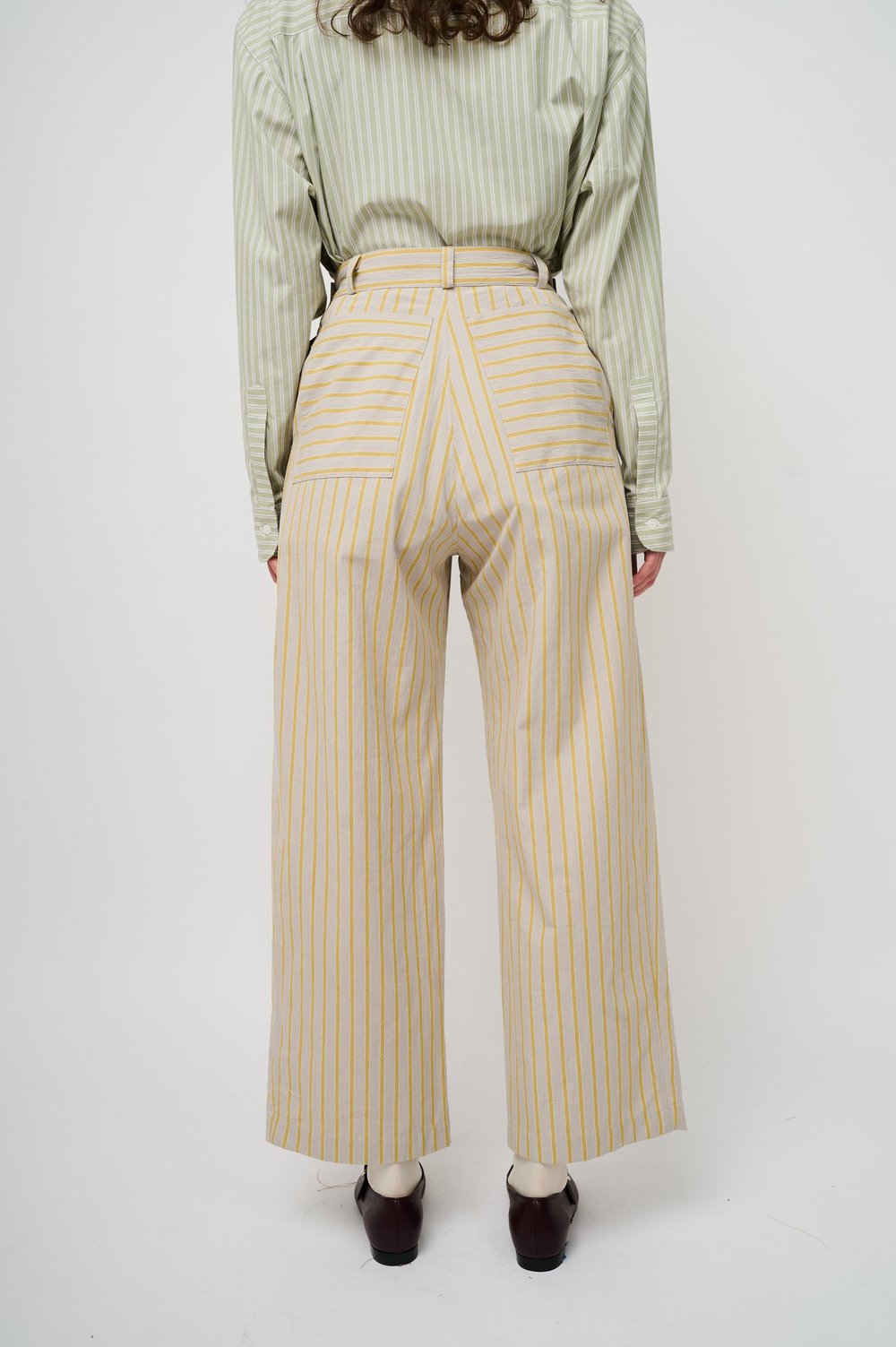 Georgia Trouser in Sun / Grey Stripe