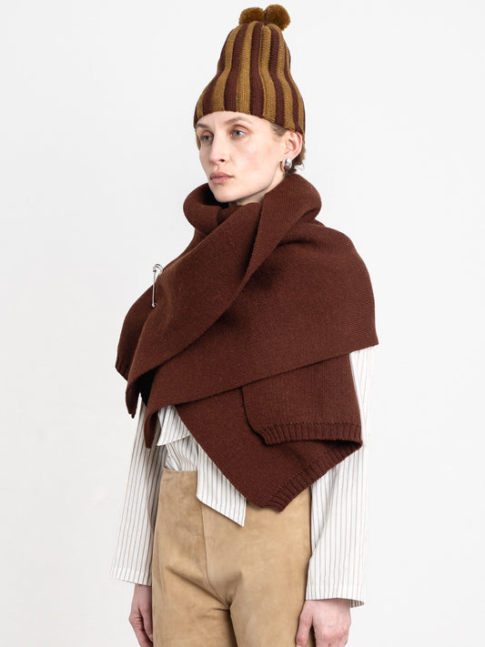 British Merino Wool Scarf in Bordeaux