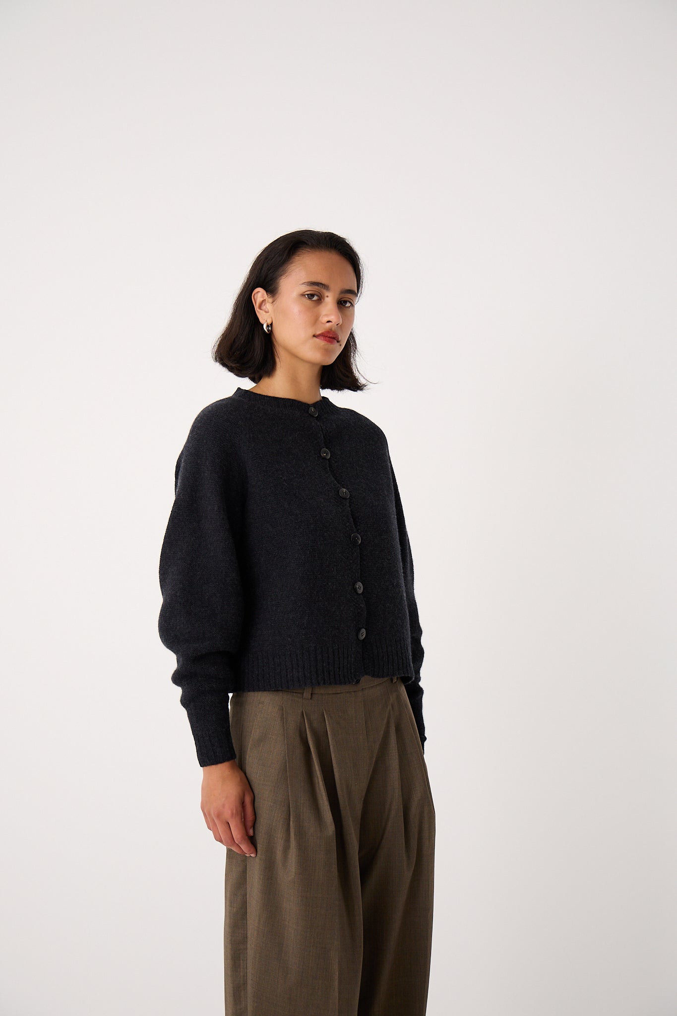 Loft Cardigan in Almost Black