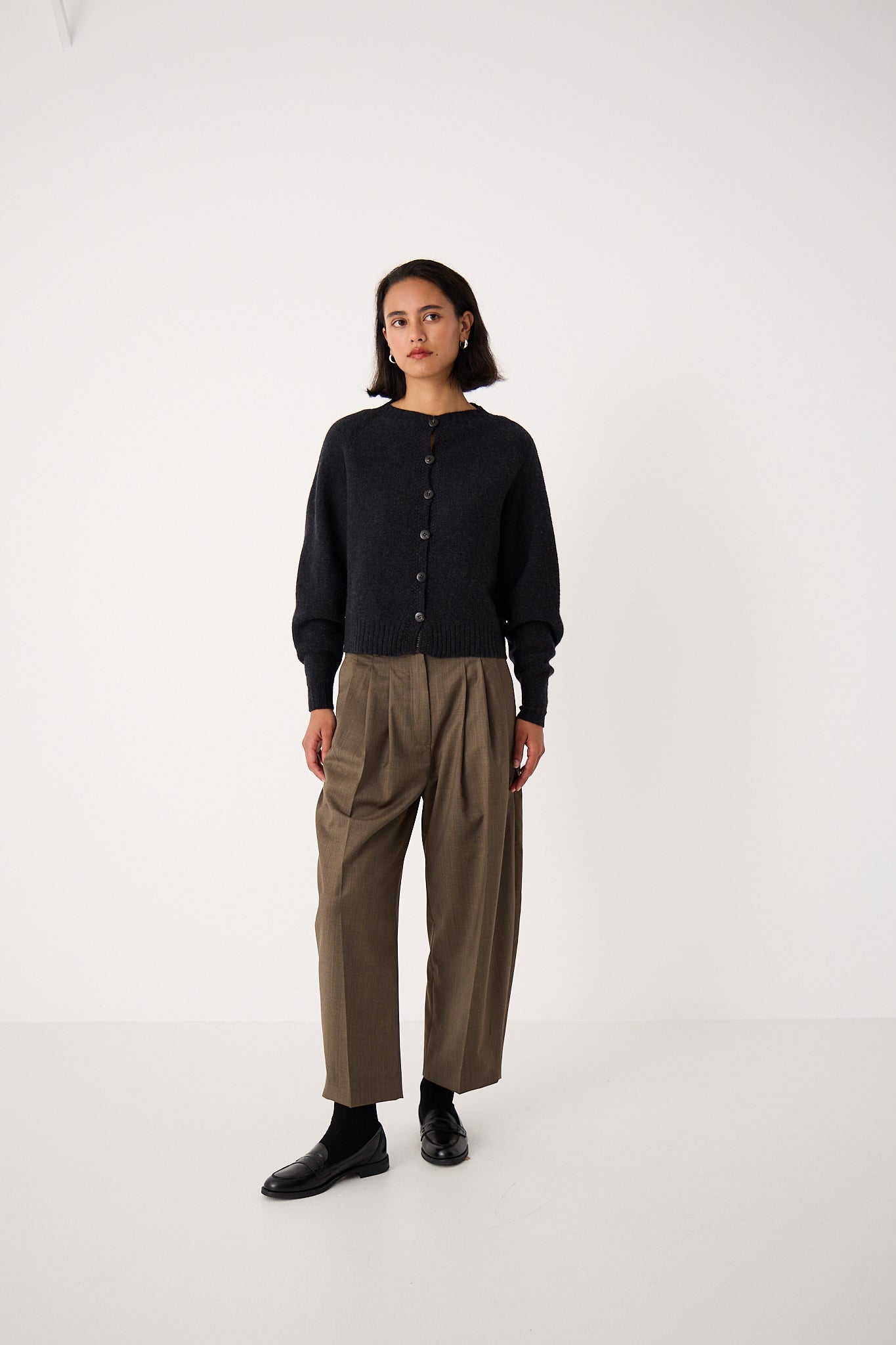 Loft Cardigan in Almost Black