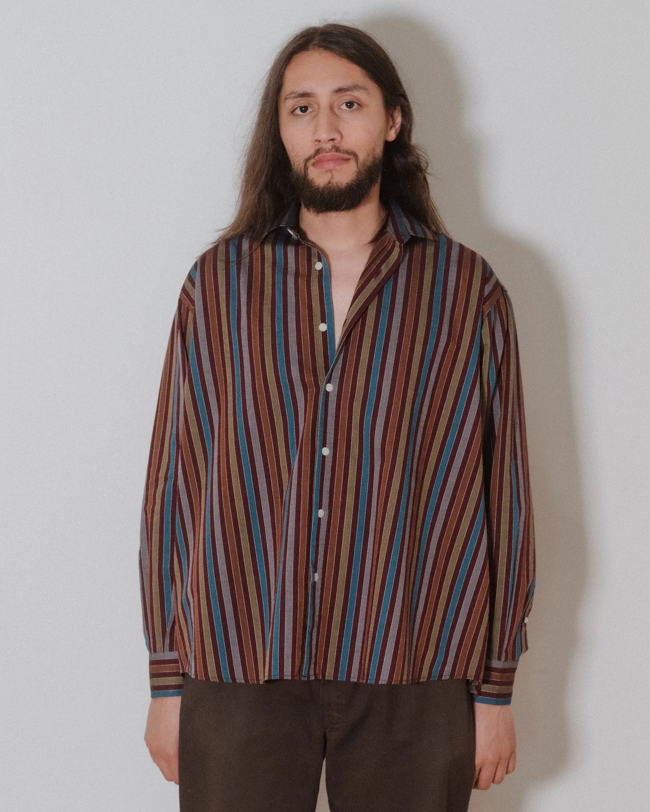 Claude Shirt in Maroon Multi Stripe