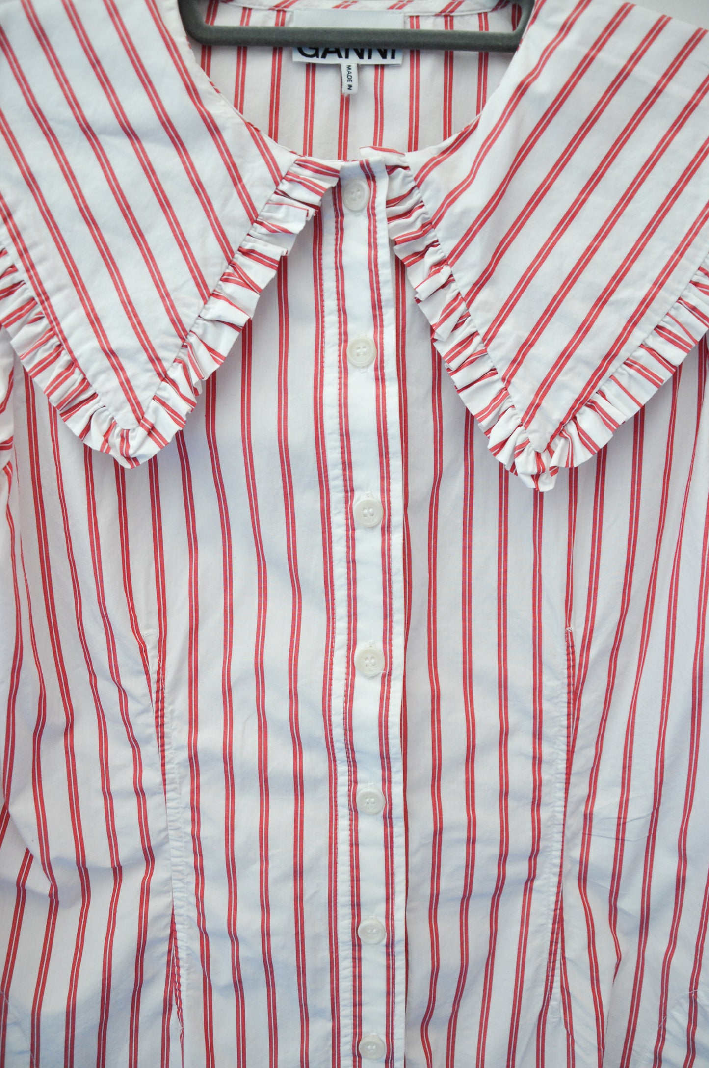 Ganni Shirt - white/red stripe