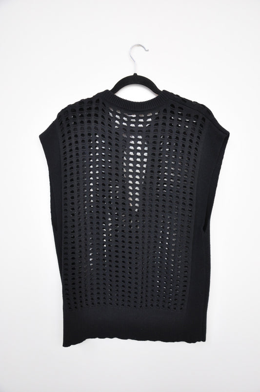 Sense of Place Mesh Knit Vest - Black