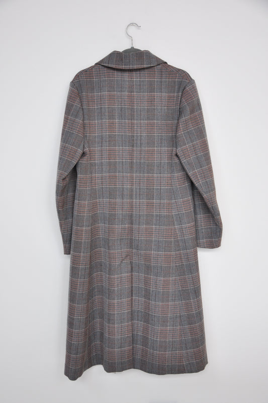 Penny Sage Tartan Coat - multi brown/grey