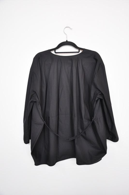 Morrison Collarless Blouse - Black