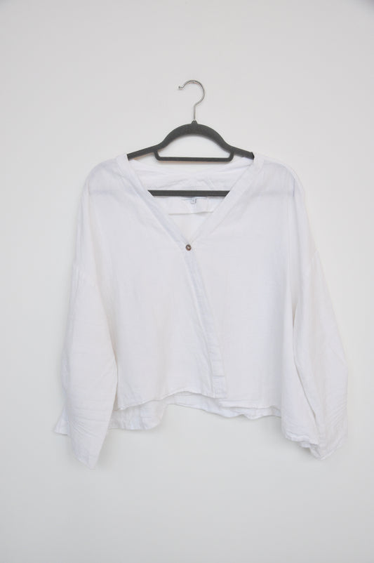 Hej Hej Linen Shirt - white